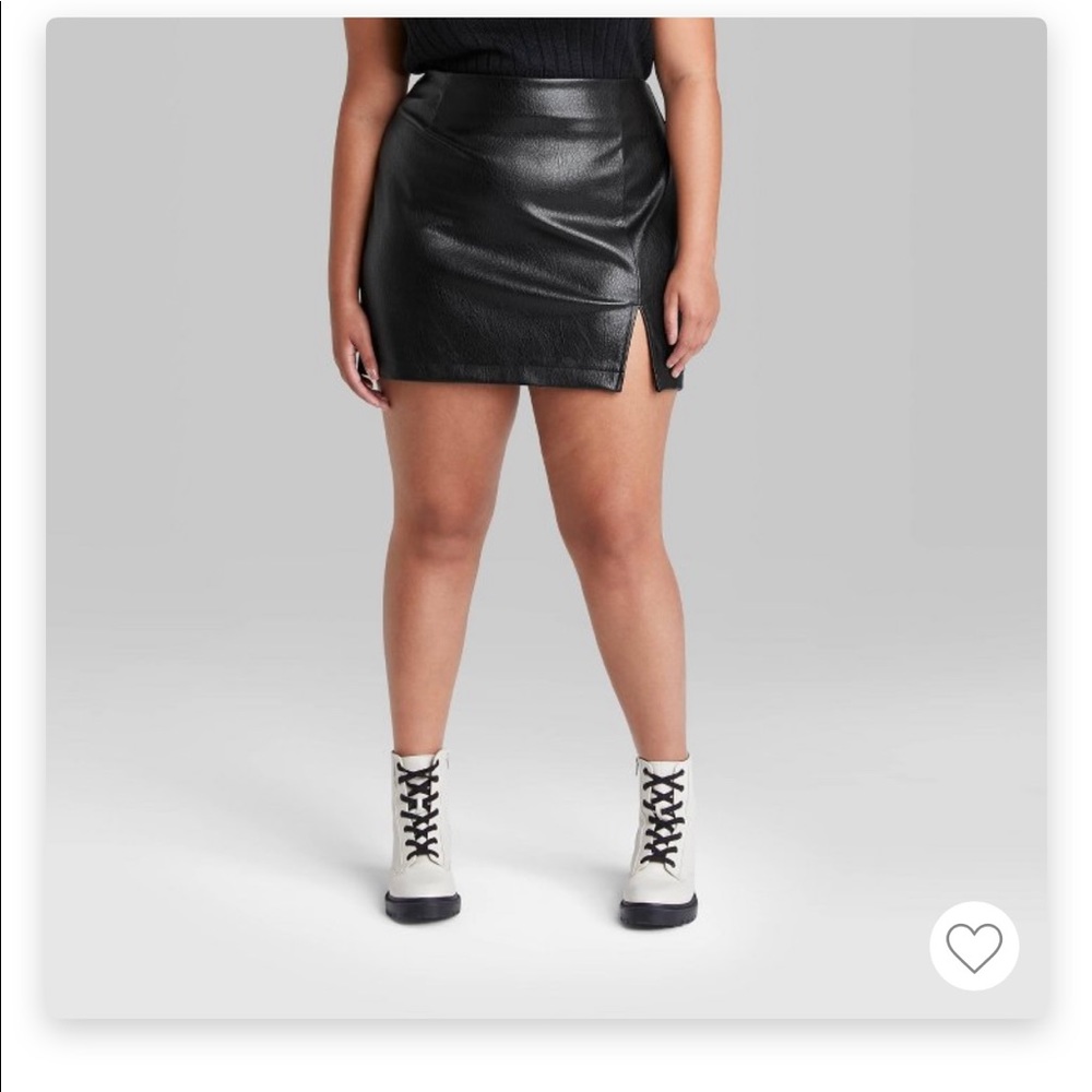 Mini Skirt, faux leather high-rise